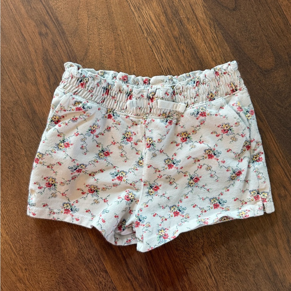 Polo by Ralph Lauren White Floral cotton blend shorts Girls size 6